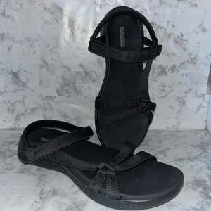 Skechers Goga Max Gen sz 11 Women Black sandal Adjustable Strappy Slip On